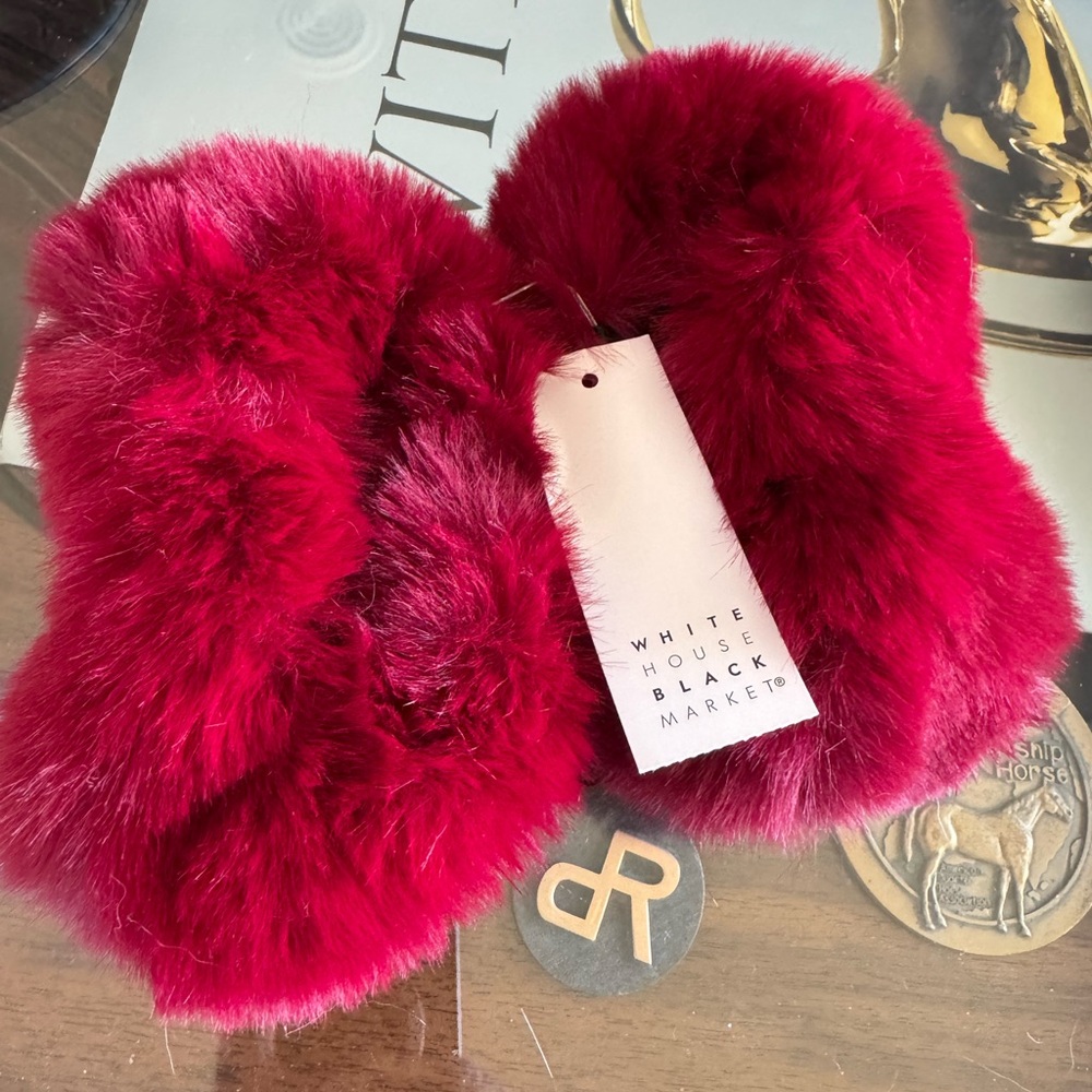 White House Black Market Fur Cuffs NWT